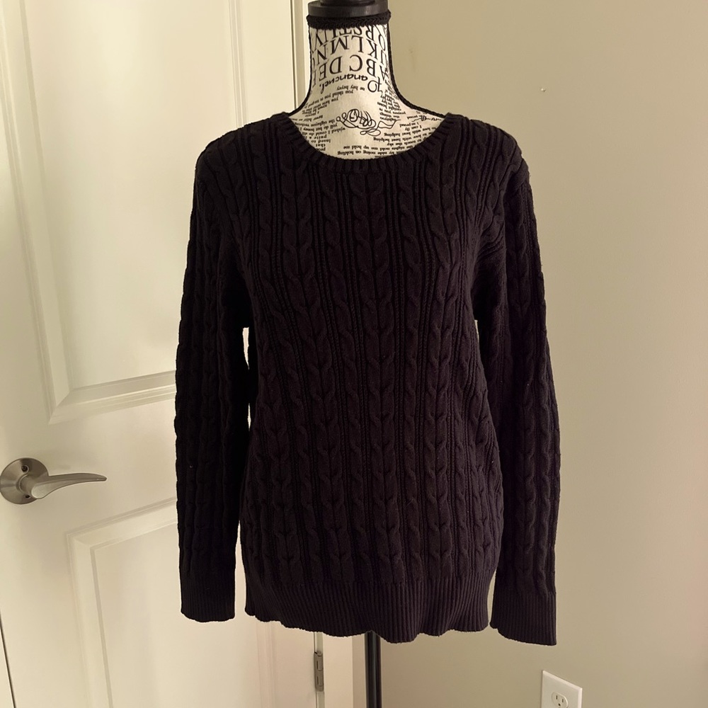 ladies petite XL cable knit scoop neck sweater